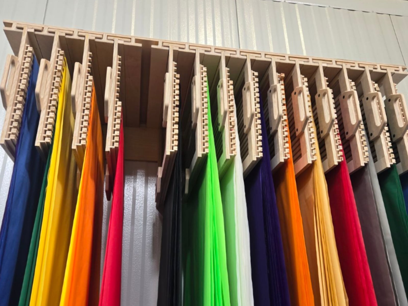 Storage racks hanging on cleats