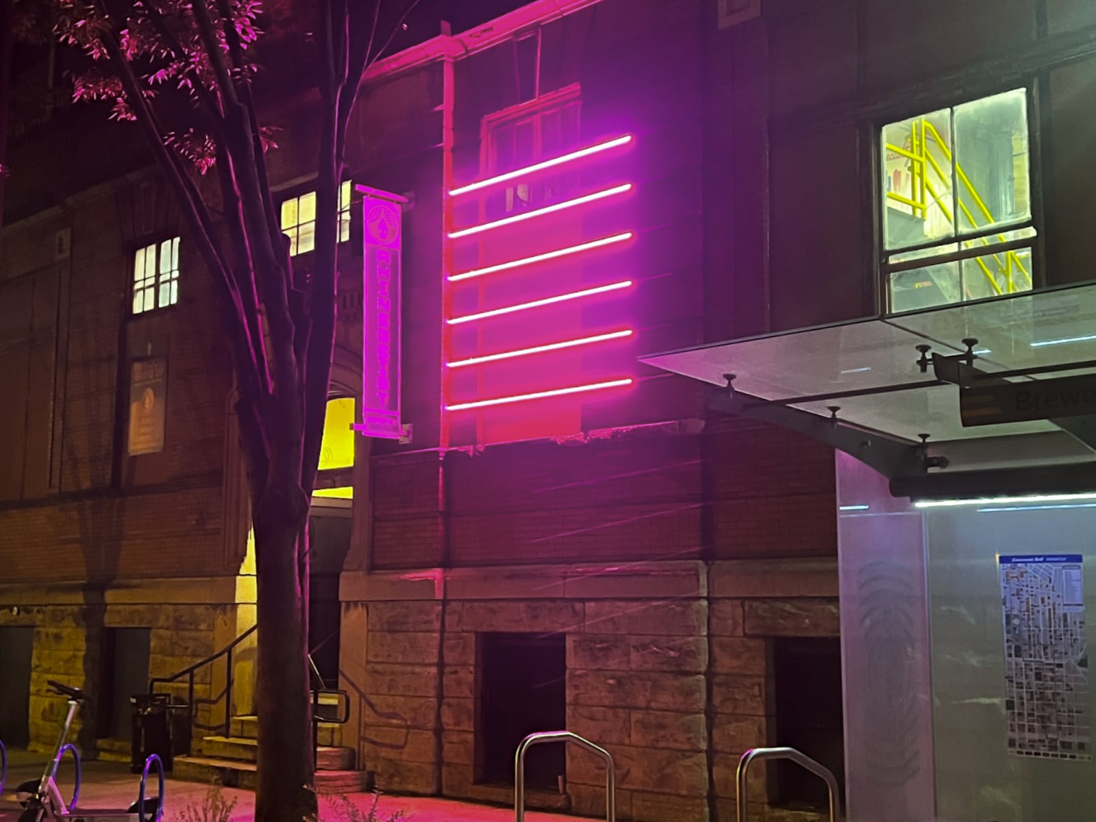 Sunburst rays repurposed on the brewery exterior