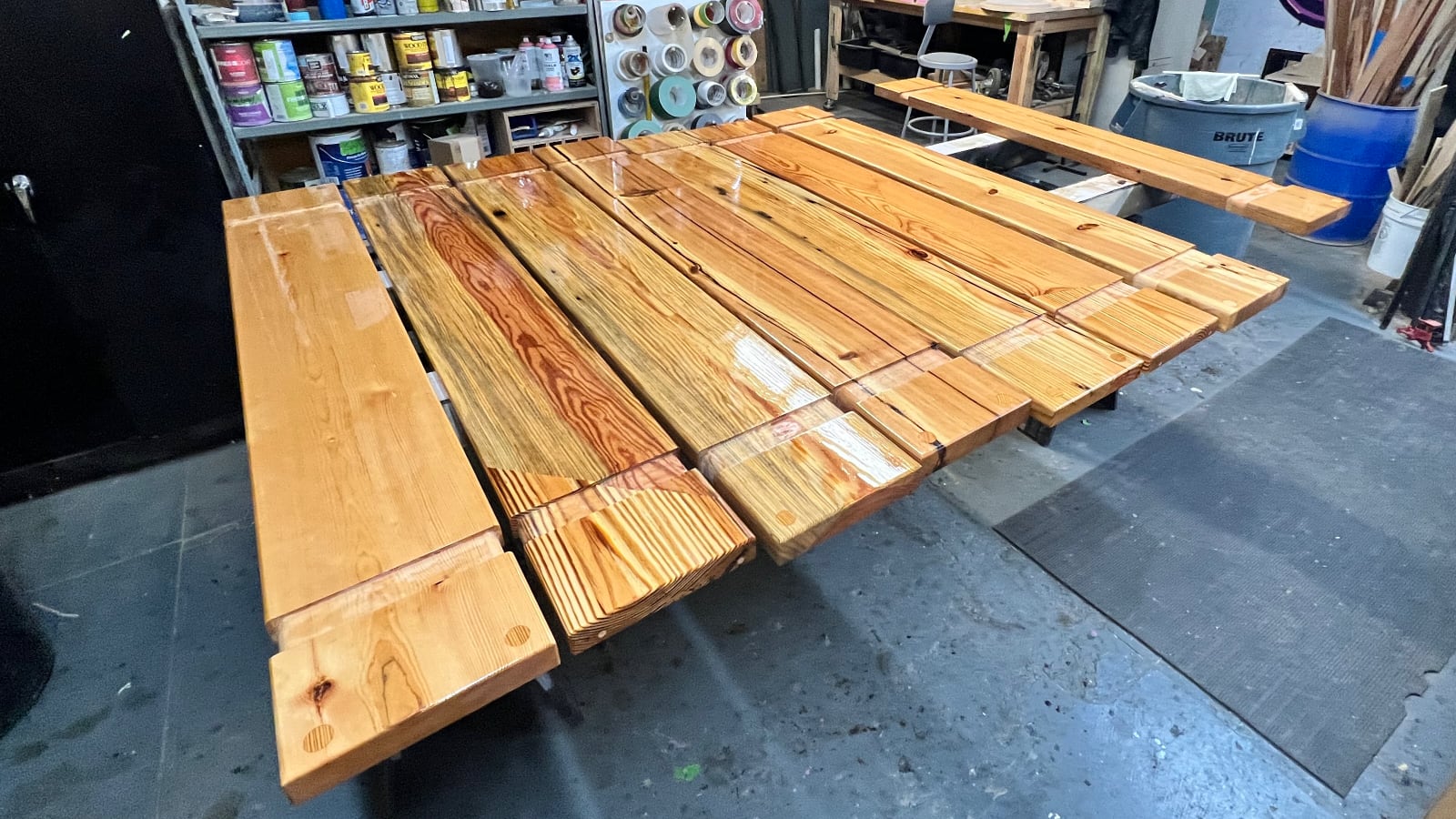 Benches in progress